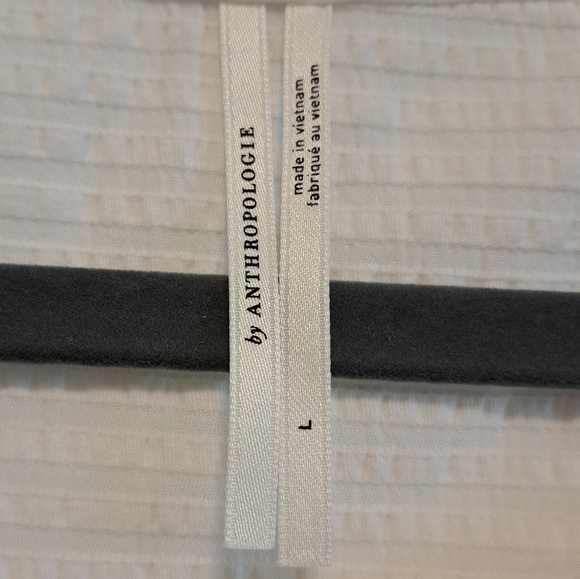 Anthropologie Rebecca Blouse Ivory Tie Neck Dolman Sleeve Top Women's Sz L - Picture 8 of 14